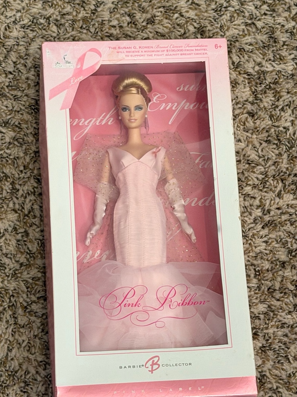 2006 Pink Ribbon Barbie Doll Pink Label Collector Edition NRFB J0932 Mattel